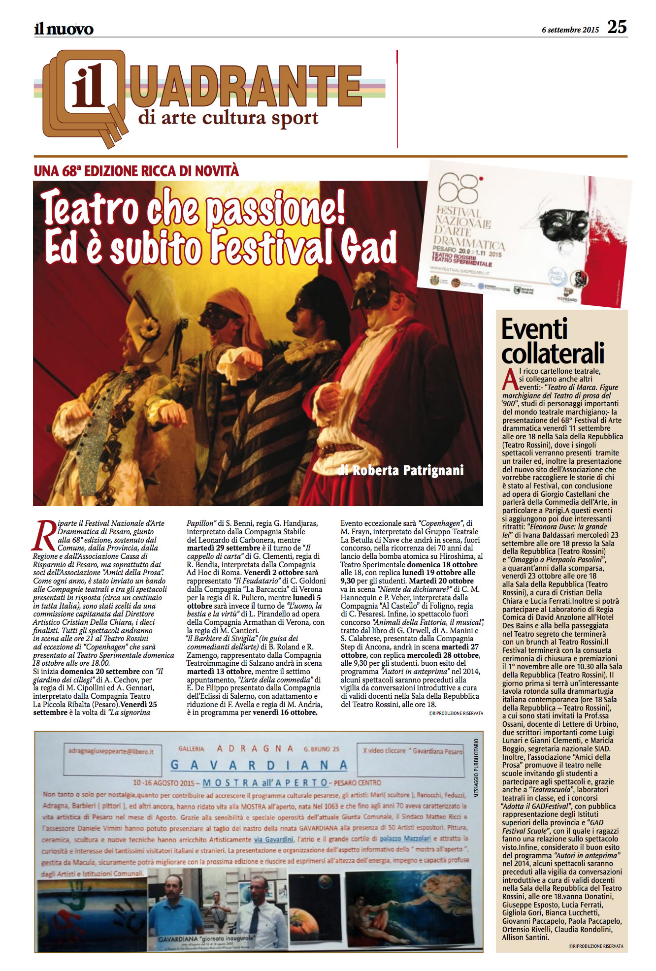 2015 09 06 Il Nuovo Amico Teatro che passione ed e subito festival GAD