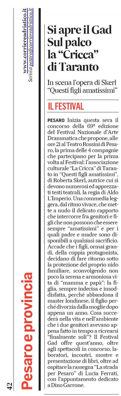 2016 09 23 Corriere Adriatico Si apre il GAD sul palco La cricca di Taranto