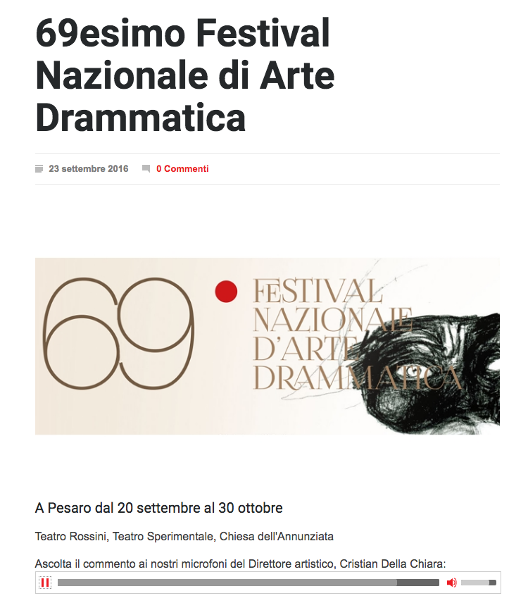 2016 09 23 RadioPrimaRete 69Festival NAzionale di Arte Drammatica