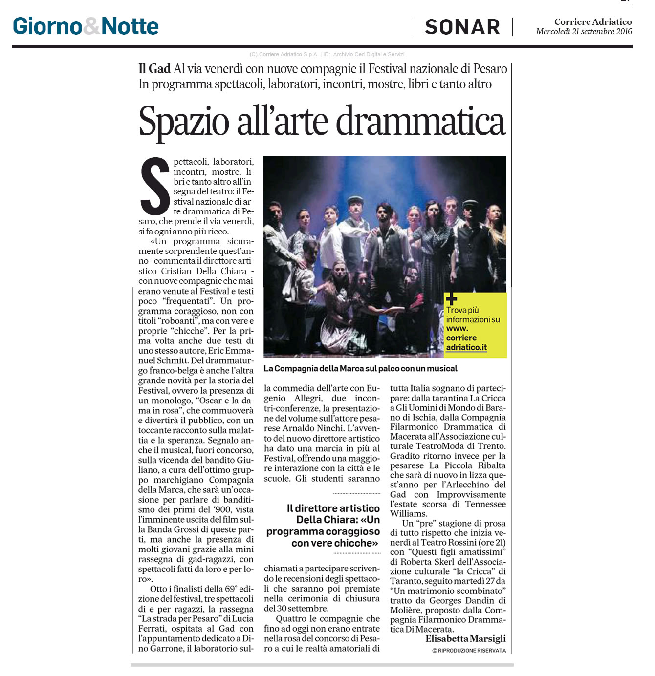 2016 21 09 Corriere Adriatico Spazio allarte drammatica