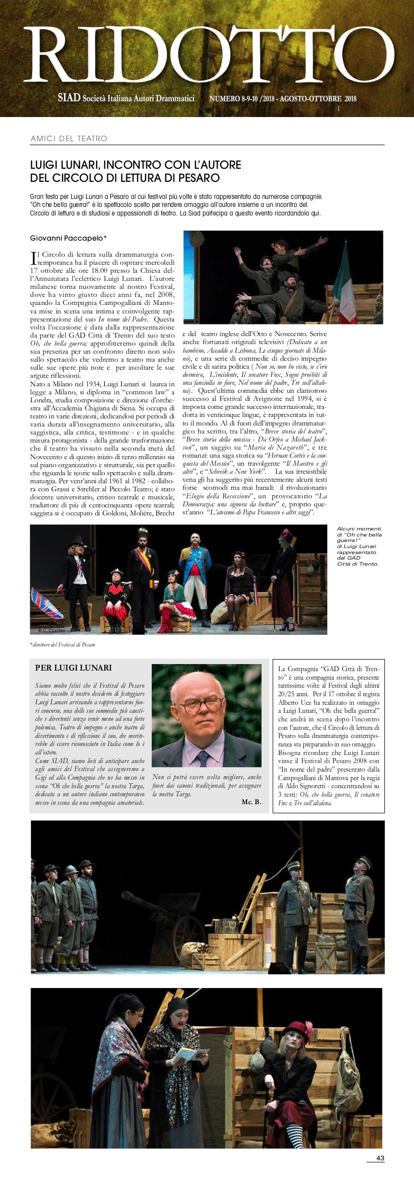 Ridotto n. 8-9-10/2018 - Agosto-Ottobre 2018