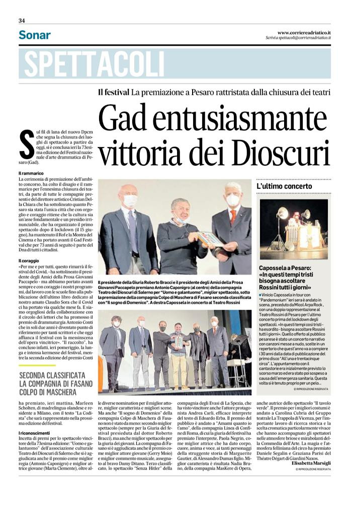 Corriere Adriatico 26.10.2020